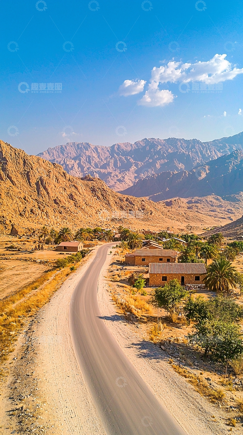高清大图下载【趣麦麦图】沙漠中的公路1