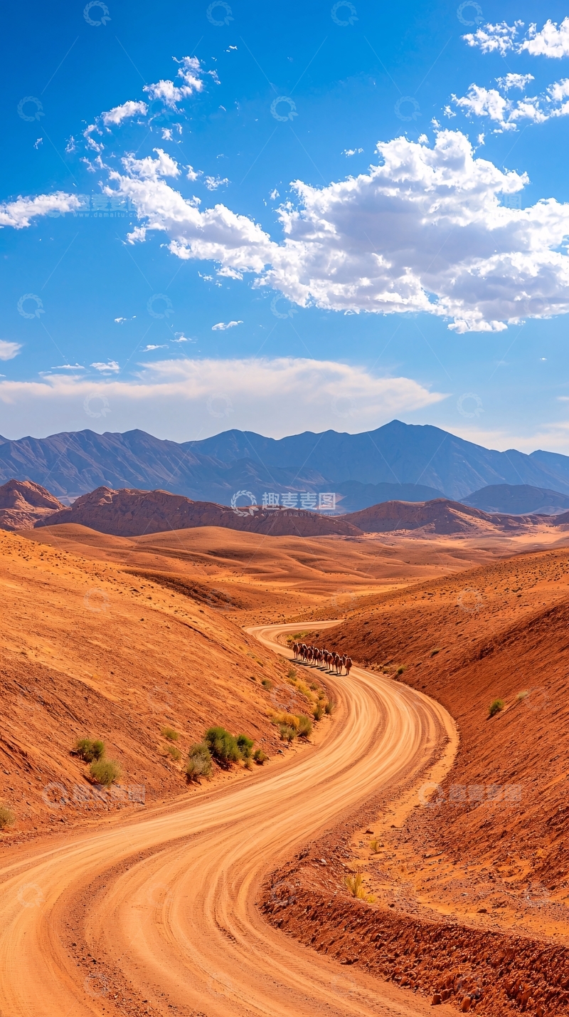 高清大图下载【趣麦麦图】蜿蜒沙漠公路