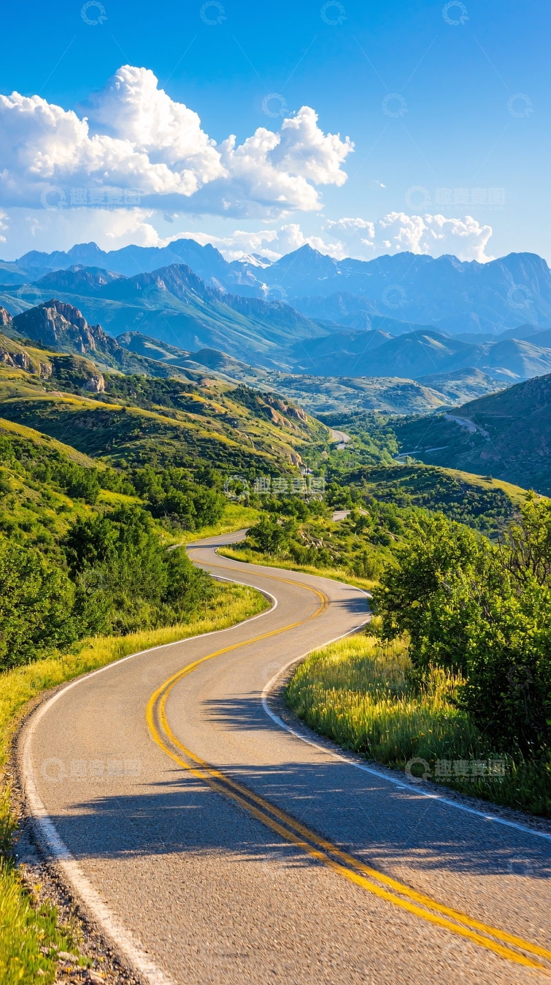 高清大图下载【趣麦麦图】蜿蜒的山路风景