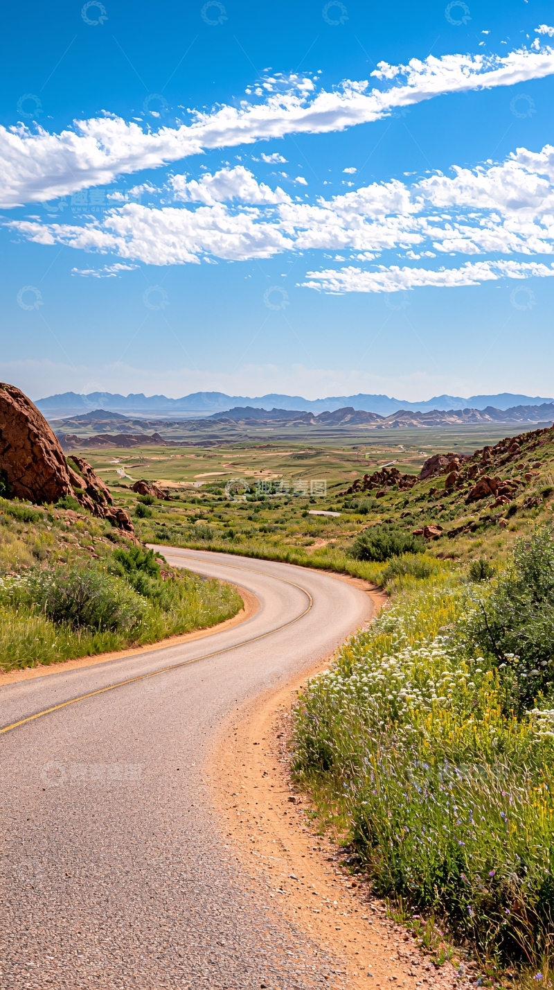 高清大图下载【趣麦麦图】蜿蜒的道路通向远方