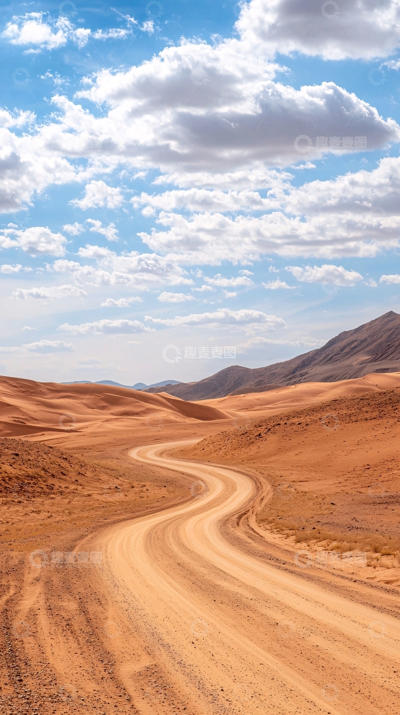 高清大图下载【趣麦麦图】蜿蜒的土路通向远方