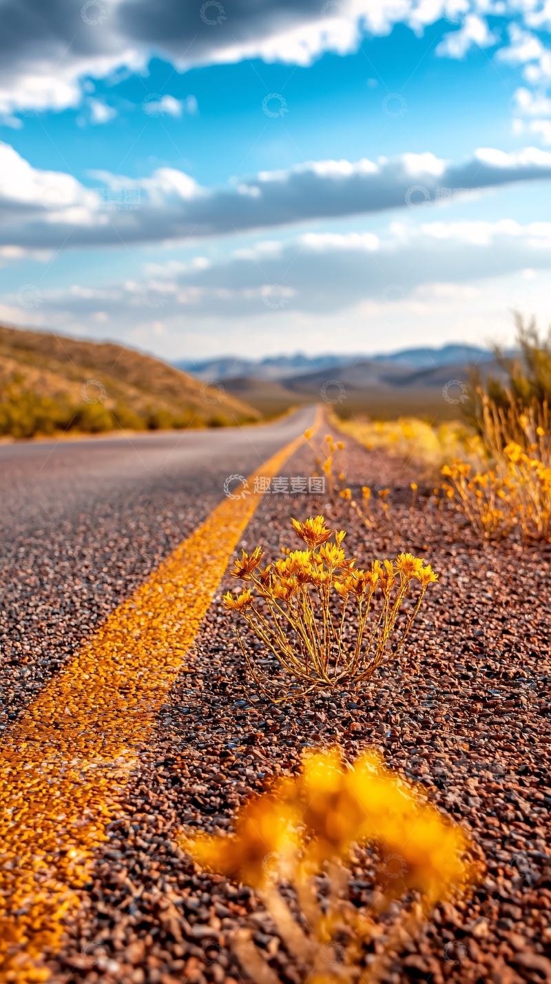 高清大图下载【趣麦麦图】笔直公路延伸向远方