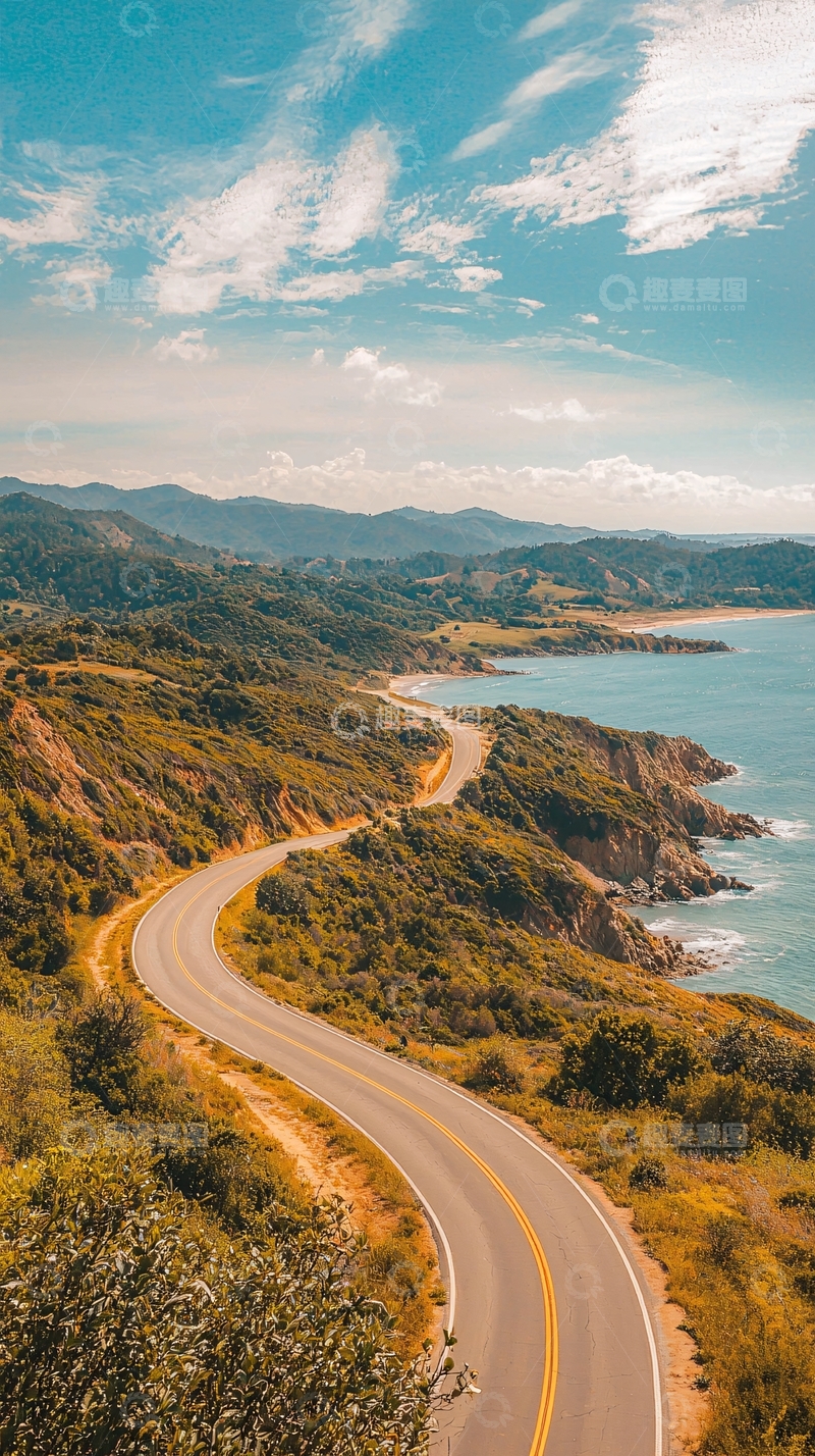 高清大图下载【趣麦麦图】蜿蜒的沿海公路美景