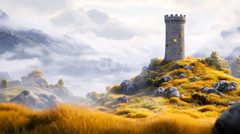 高清大图下载【趣麦麦图】山顶上的石塔