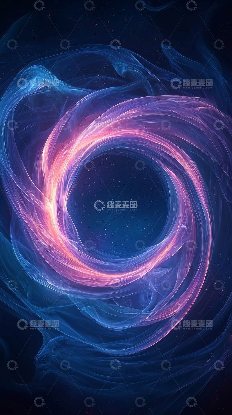 高清大图下载【趣麦麦图】蓝色粉色漩涡星空背景