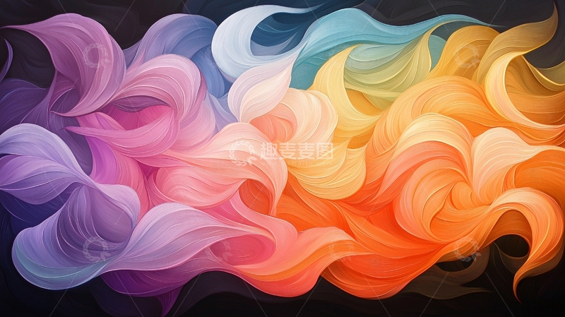 高清大图下载【趣麦麦图】色彩流动的抽象画