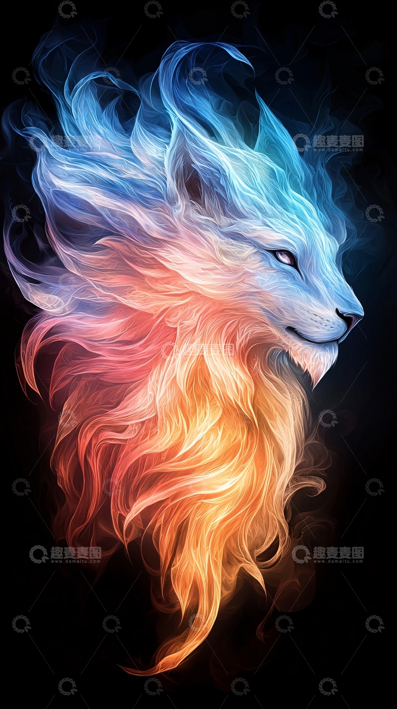 高清大图下载【趣麦麦图】火焰与冰霜之狼