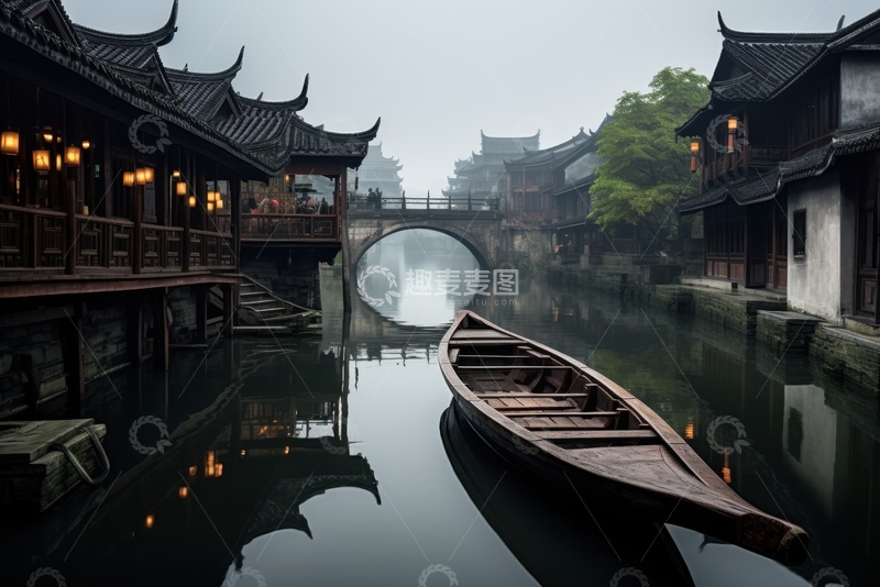 高清大图下载【趣麦麦图】木船建筑摄影