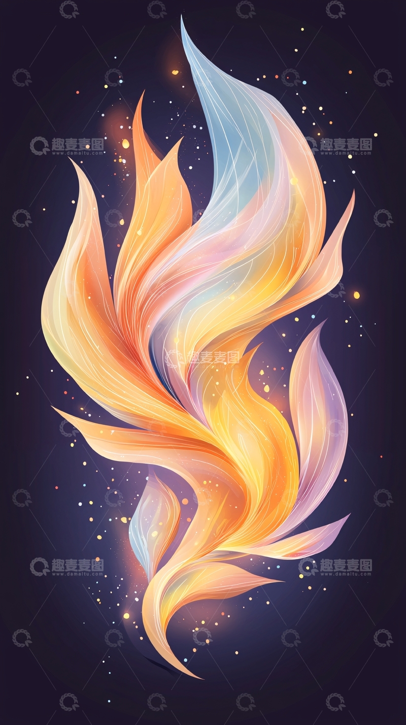 高清大图下载【趣麦麦图】梦幻火焰般的抽象花朵