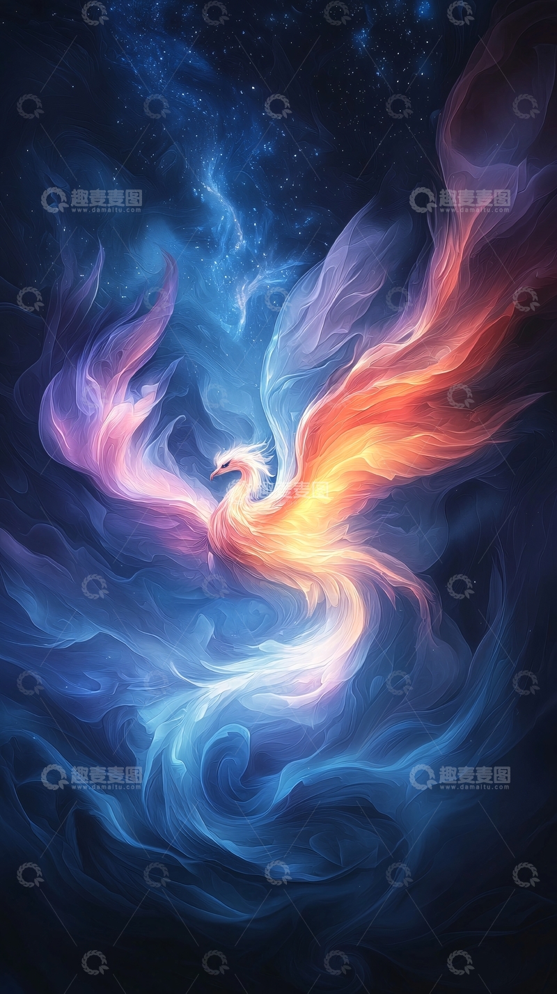 高清大图下载【趣麦麦图】火焰般的凤凰浴火重生
