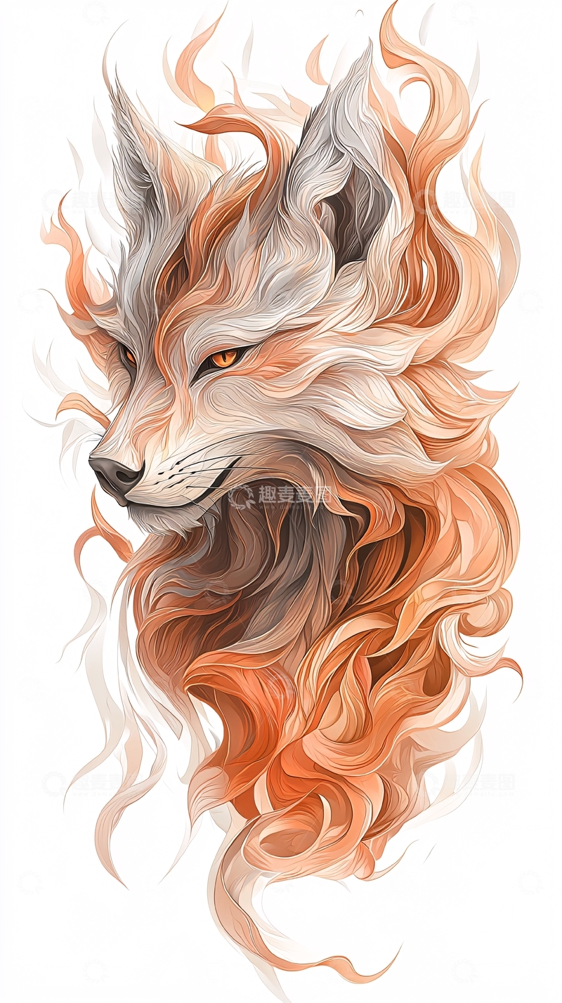 高清大图下载【趣麦麦图】火焰般的狐狸