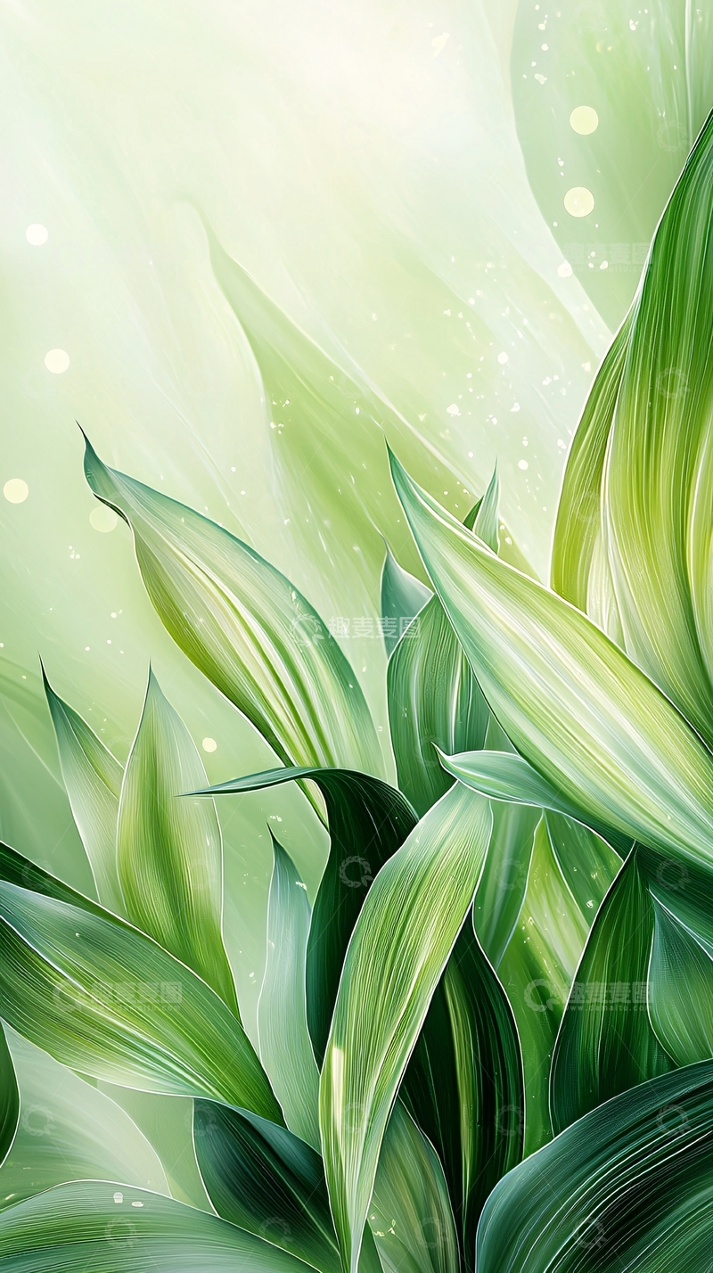 高清大图下载【趣麦麦图】清新绿色叶片特写