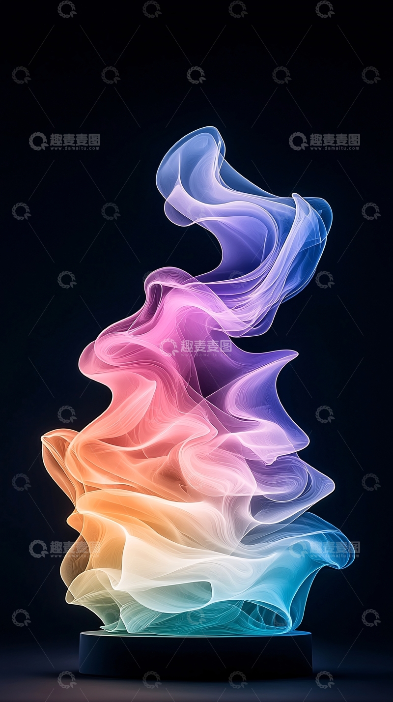 高清大图下载【趣麦麦图】彩色烟雾抽象形态