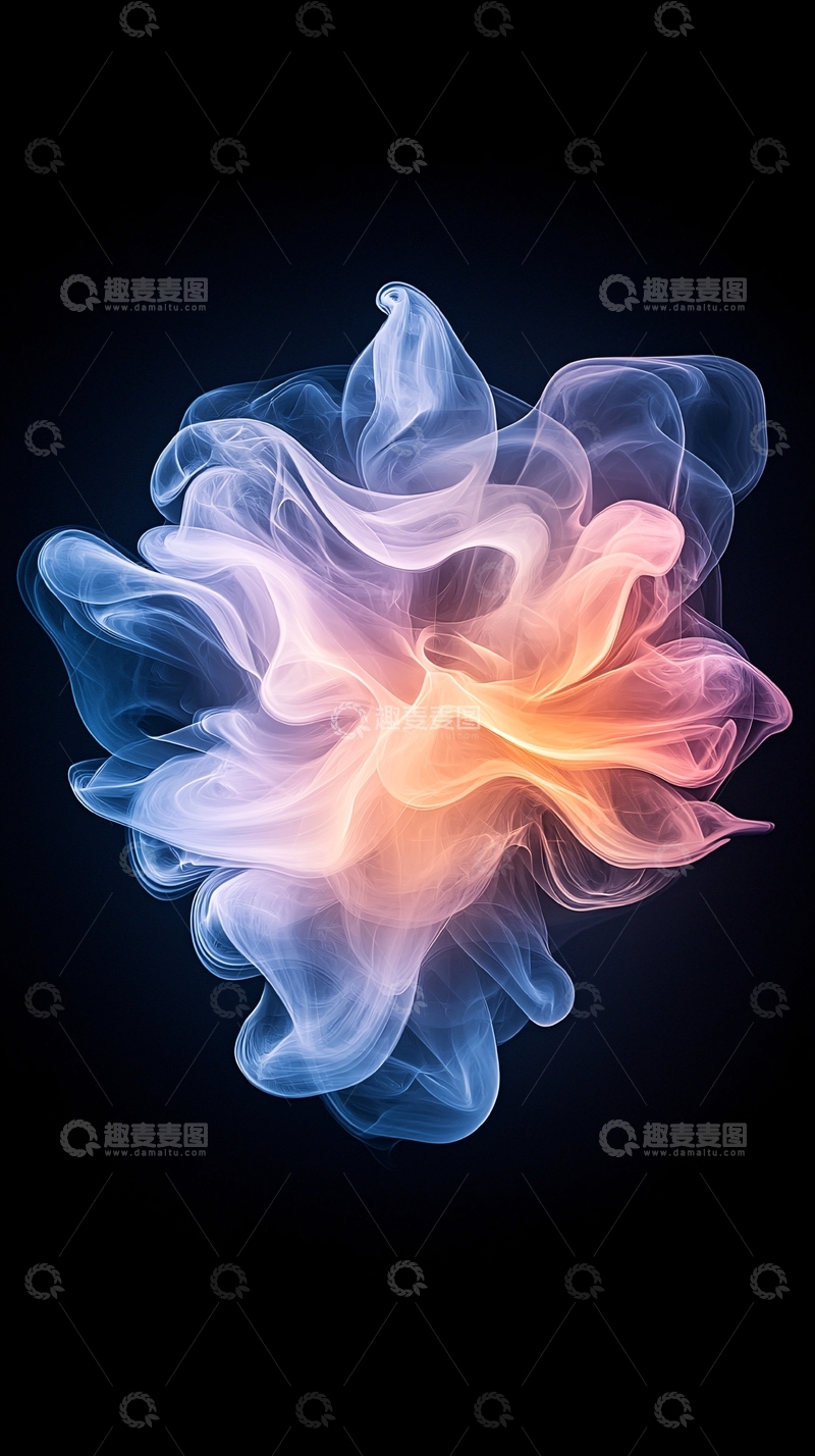 高清大图下载【趣麦麦图】彩色烟雾流动抽象背景