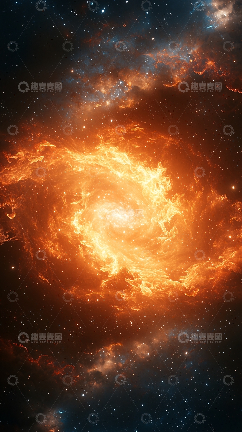 高清大图下载【趣麦麦图】火焰般的星云漩涡