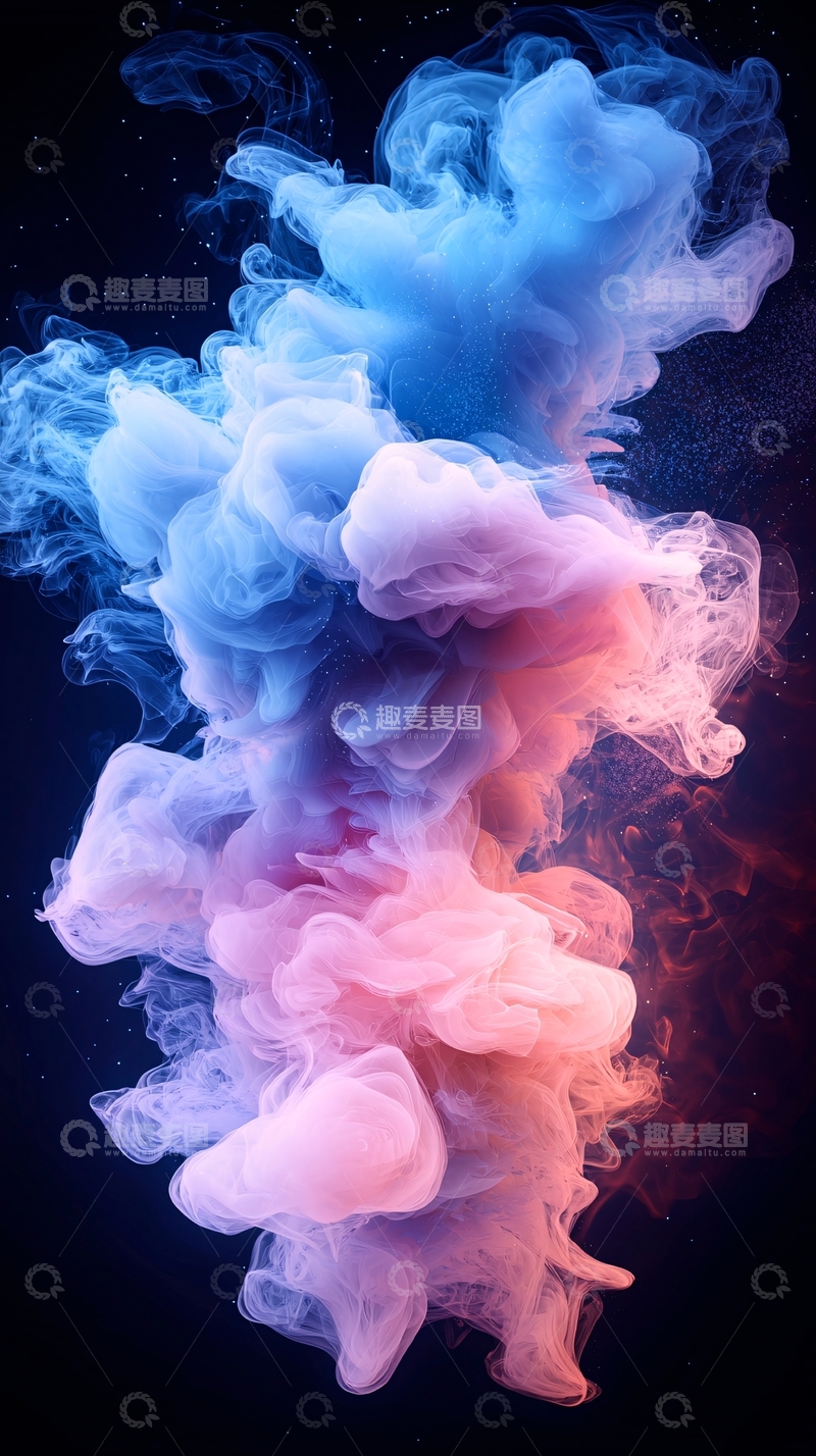 高清大图下载【趣麦麦图】水彩烟雾渐变背景