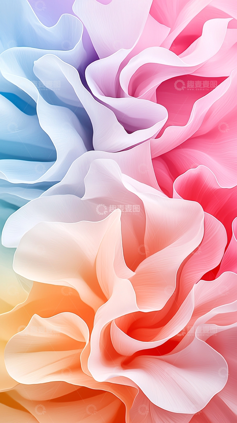 高清大图下载【趣麦麦图】色彩渐变柔和花瓣