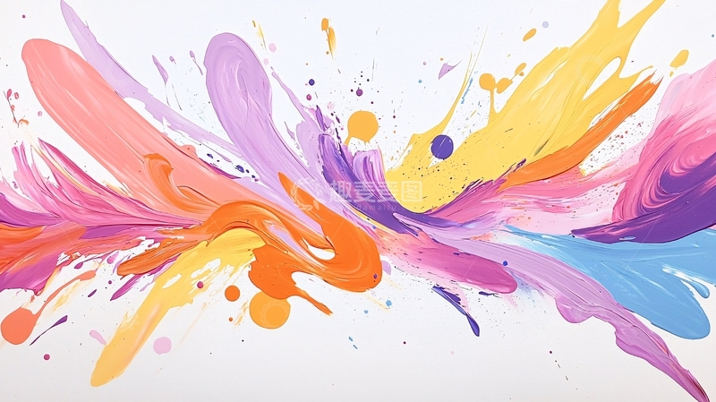 高清大图下载【趣麦麦图】彩色泼墨效果艺术背景