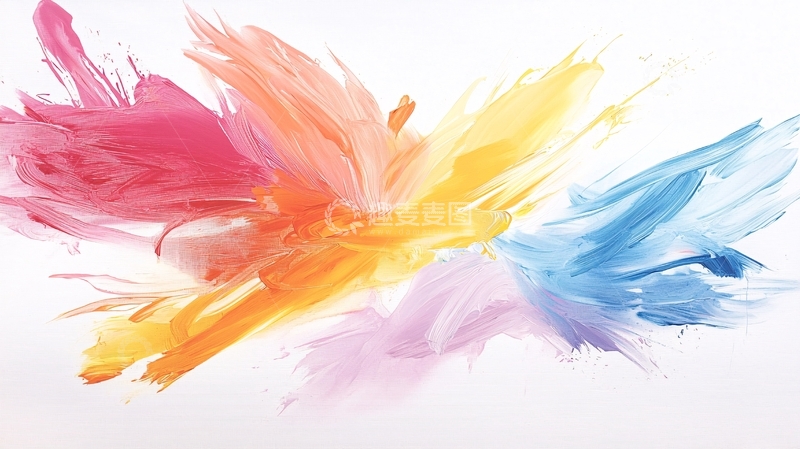 高清大图下载【趣麦麦图】彩色水彩晕染