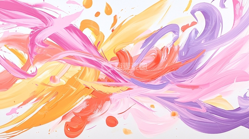 高清大图下载【趣麦麦图】抽象彩色笔触