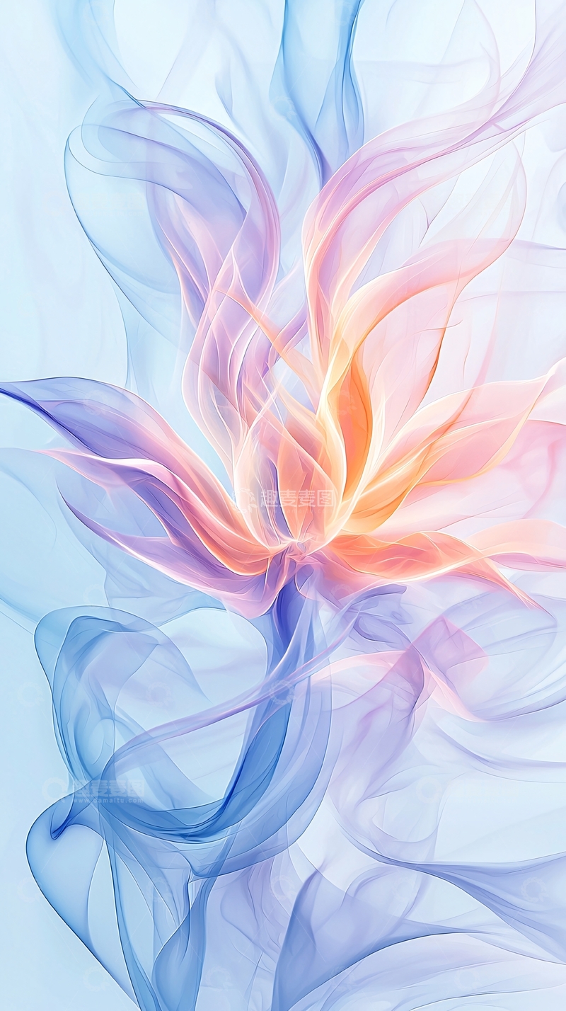 高清大图下载【趣麦麦图】水彩花卉烟雾渐变色