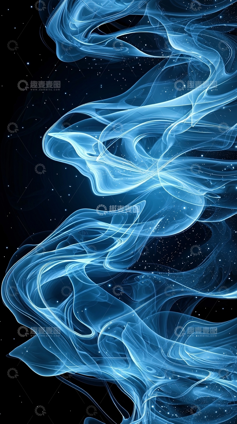 高清大图下载【趣麦麦图】蓝色烟雾缭绕的背景