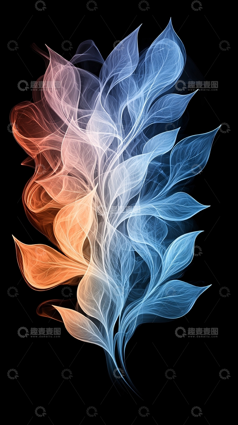 高清大图下载【趣麦麦图】抽象风格的叶子图案