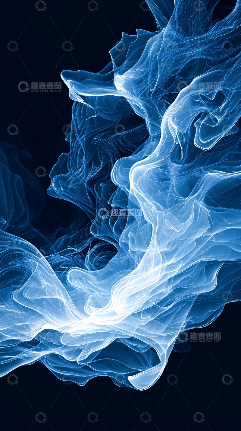 高清大图下载【趣麦麦图】蓝色烟雾状漂浮物