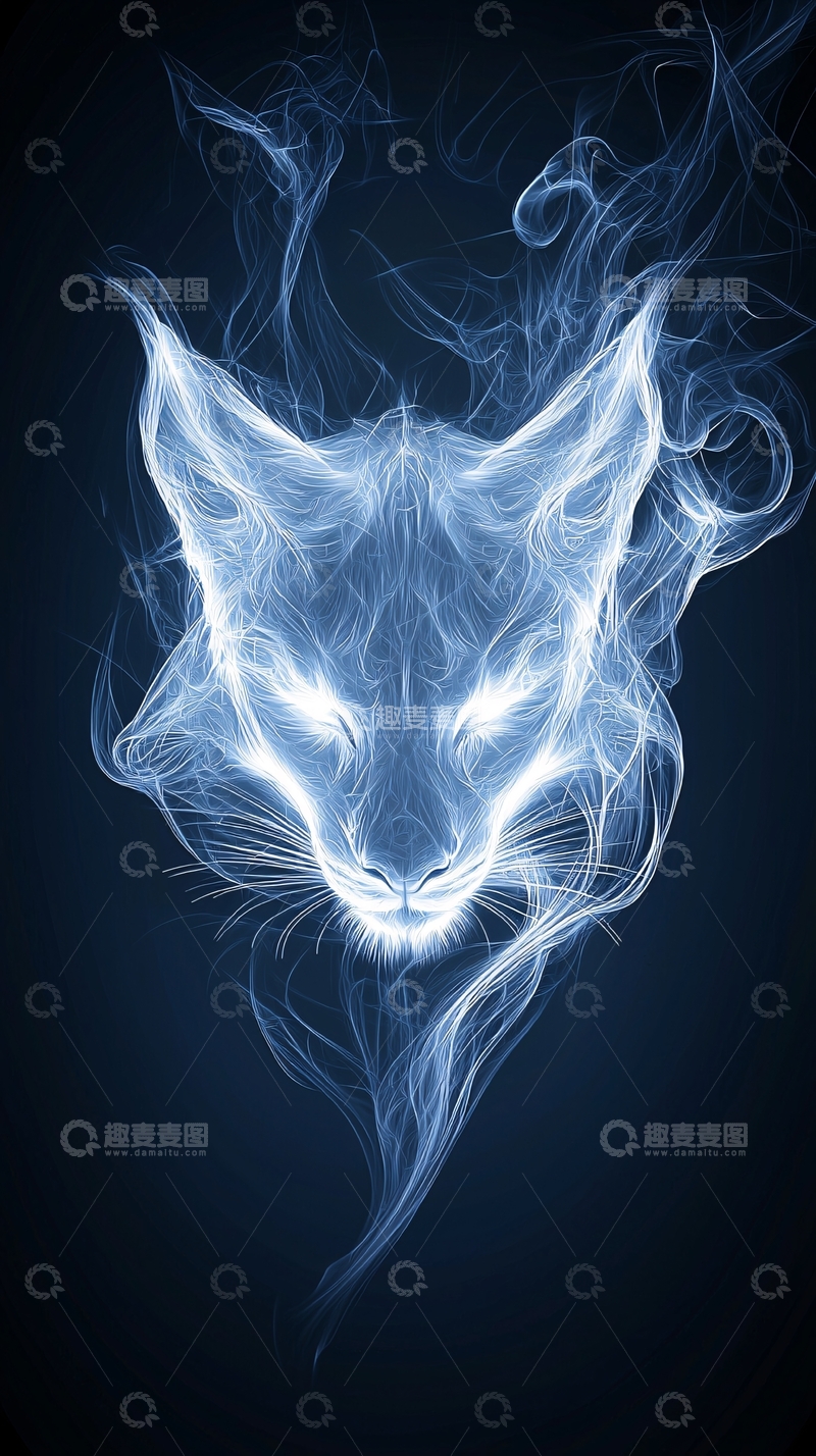 高清大图下载【趣麦麦图】烟雾猫头高清图片