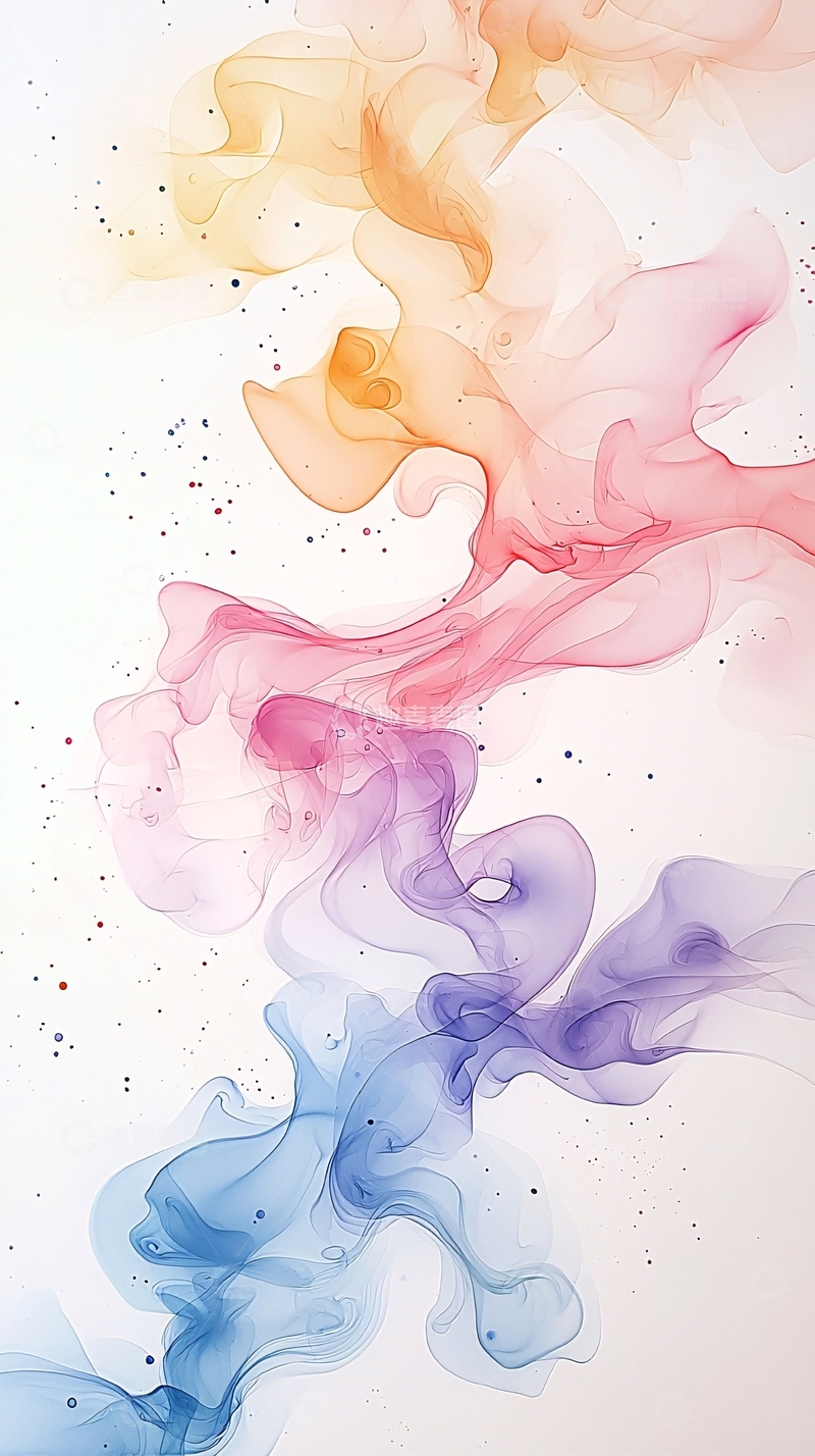 高清大图下载【趣麦麦图】水彩烟雾渐变背景