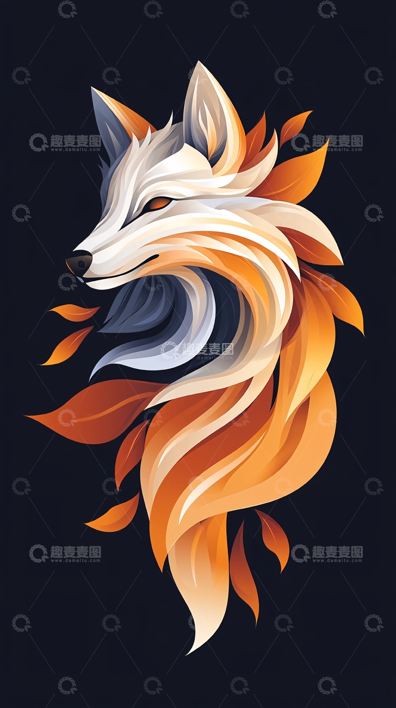 高清大图下载【趣麦麦图】风格化狐狸高清图片