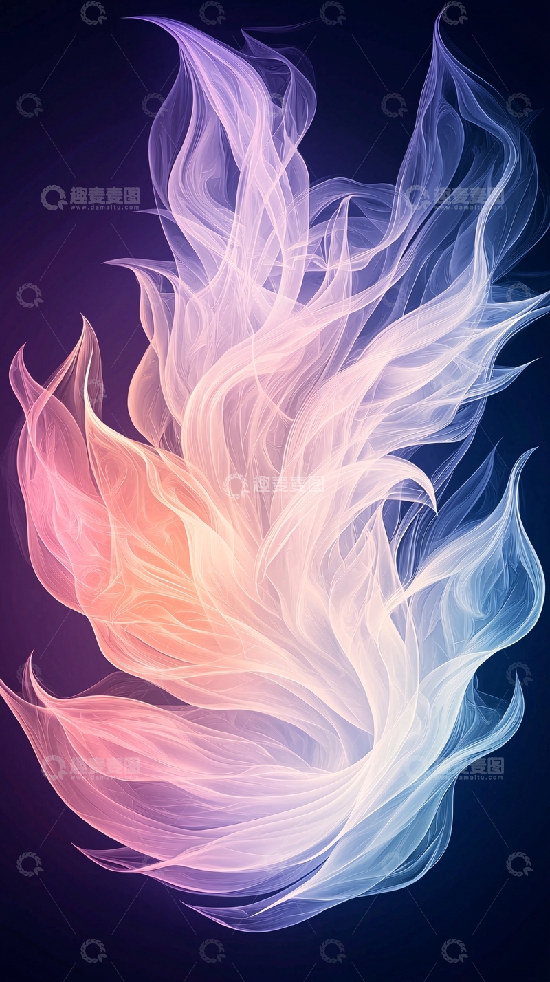 高清大图下载【趣麦麦图】优雅流动的彩色烟雾