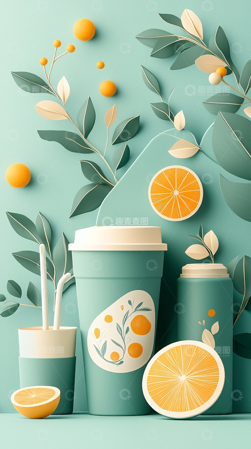高清大图下载【趣麦麦图】清新薄荷绿饮品静物