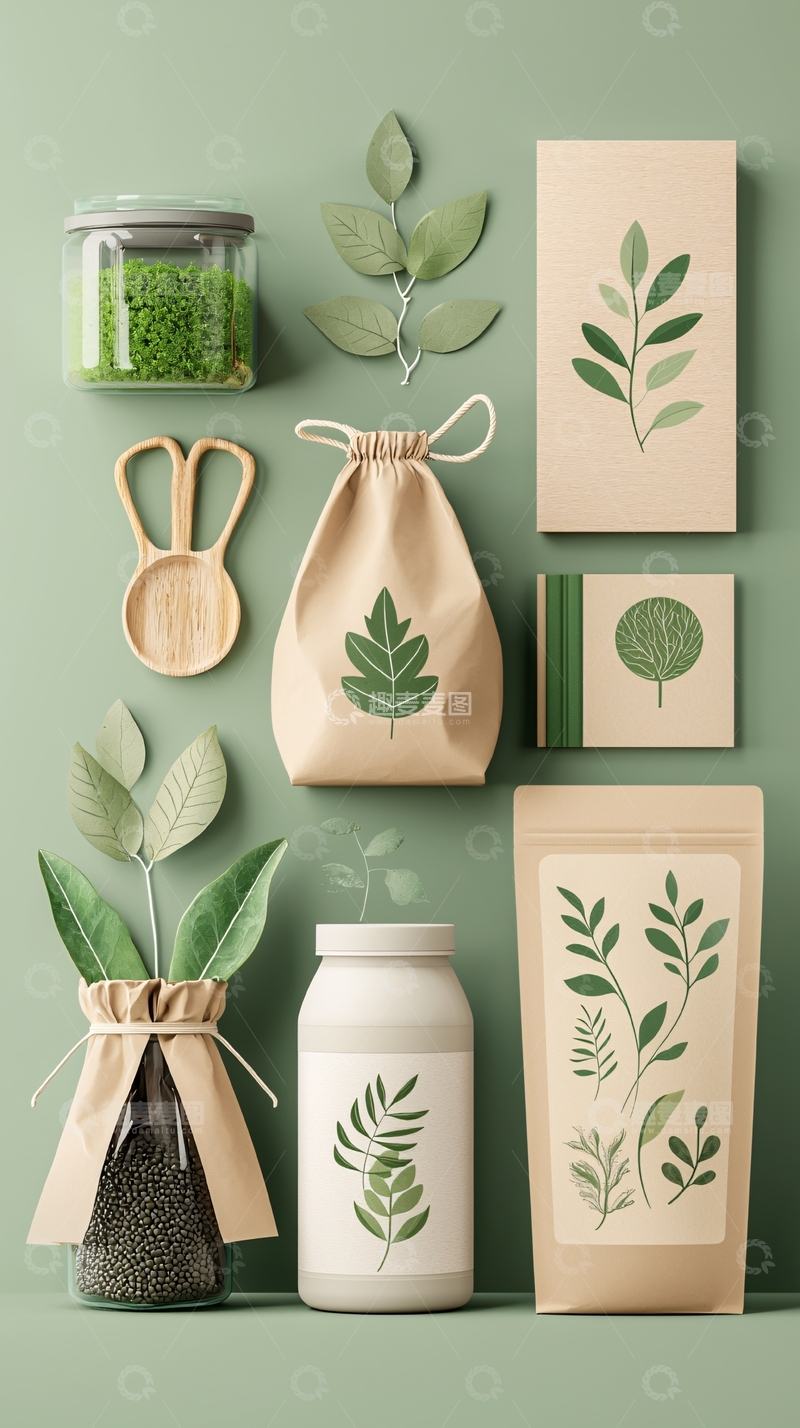 高清大图下载【趣麦麦图】绿色植物产品静物摆拍