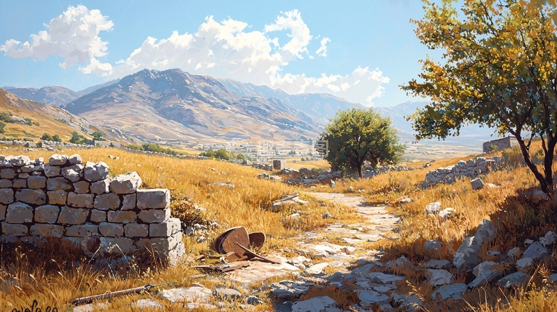 高清大图下载【趣麦麦图】阳光明媚的山间田野