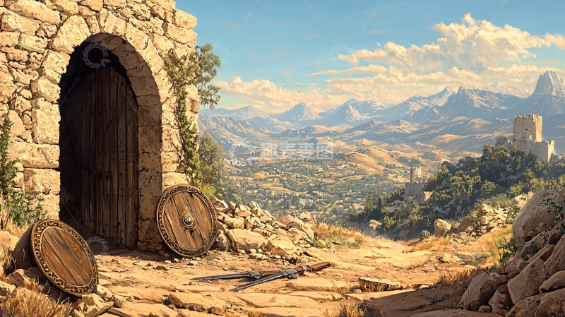 高清大图下载【趣麦麦图】石头建筑入口