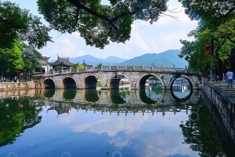 高清大图下载【趣麦麦图】公园里的石头拱桥