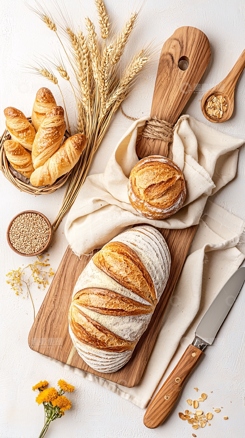 高清大图下载【趣麦麦图】新鲜烘焙的面包静物