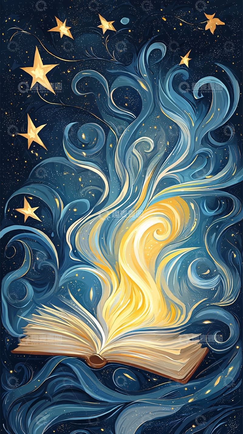 高清大图下载【趣麦麦图】魔法书籍发光