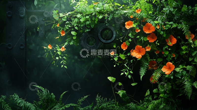 高清大图下载【趣麦麦图】繁茂植物覆盖的神秘物体