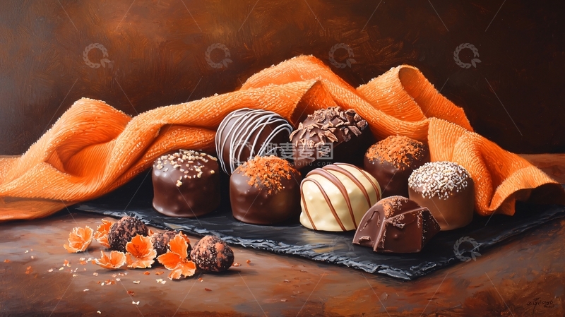 高清大图下载【趣麦麦图】各种口味的精致巧克力