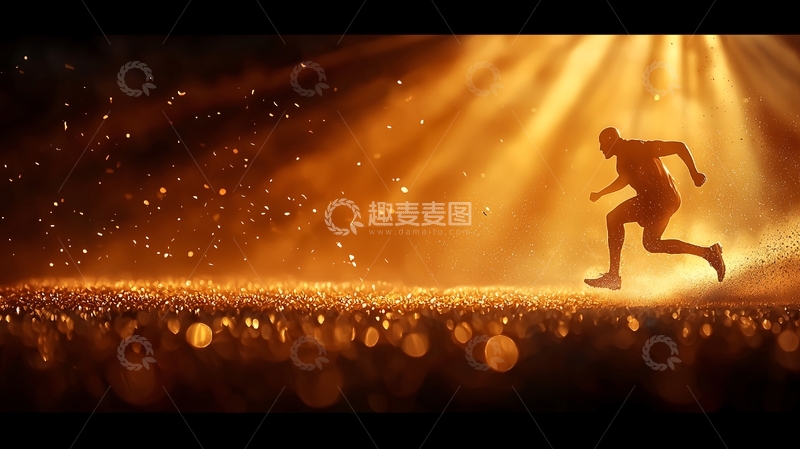 高清大图下载【趣麦麦图】舞台光束下的奔跑剪影