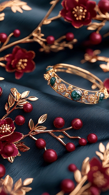 精美手镯花卉背景