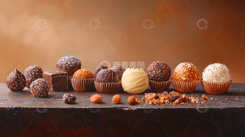 高清大图下载【趣麦麦图】各种口味的精致巧克力球