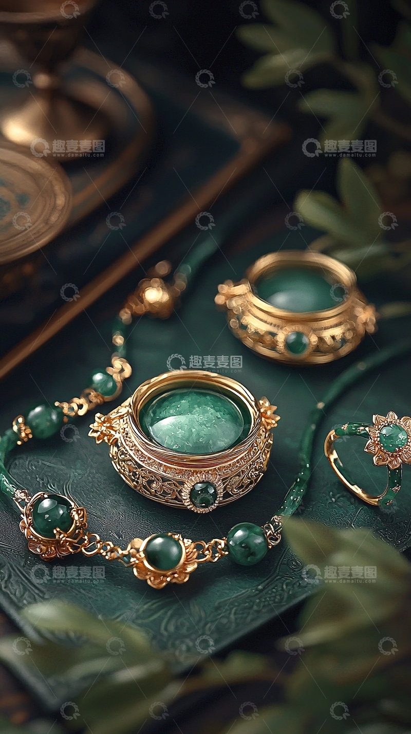 高清大图下载【趣麦麦图】精致的祖母绿首饰