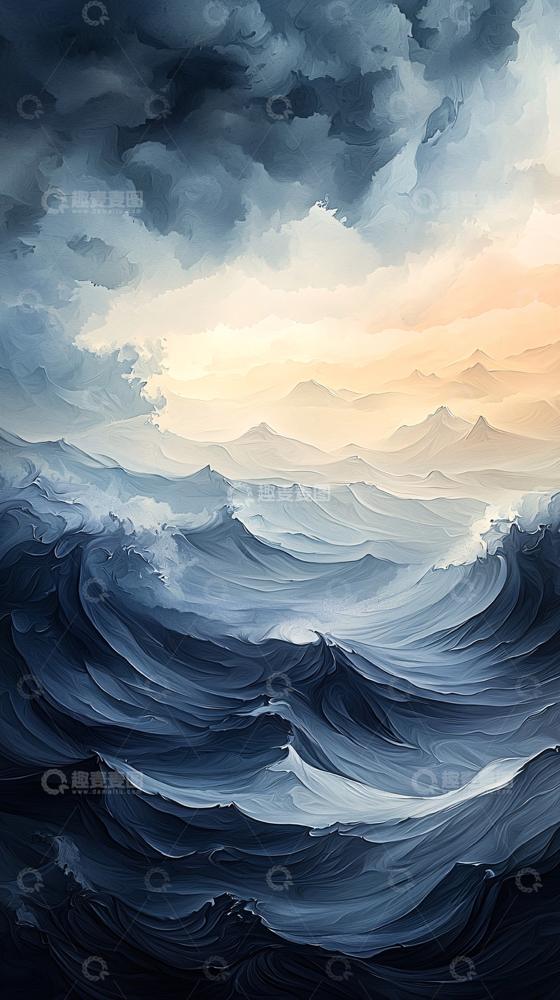 高清大图下载【趣麦麦图】波涛汹涌的海面
