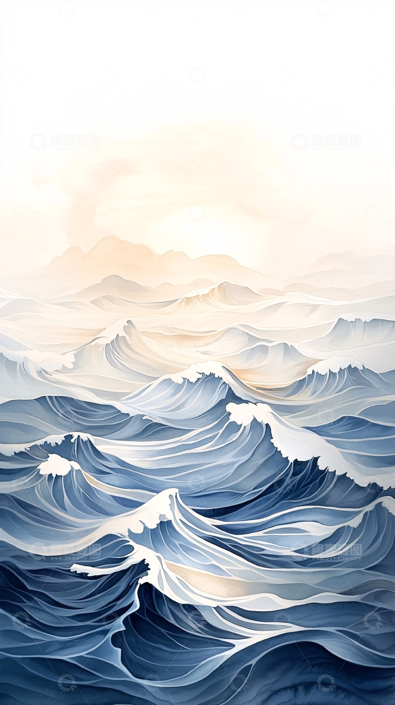 高清大图下载【趣麦麦图】波涛汹涌的海面