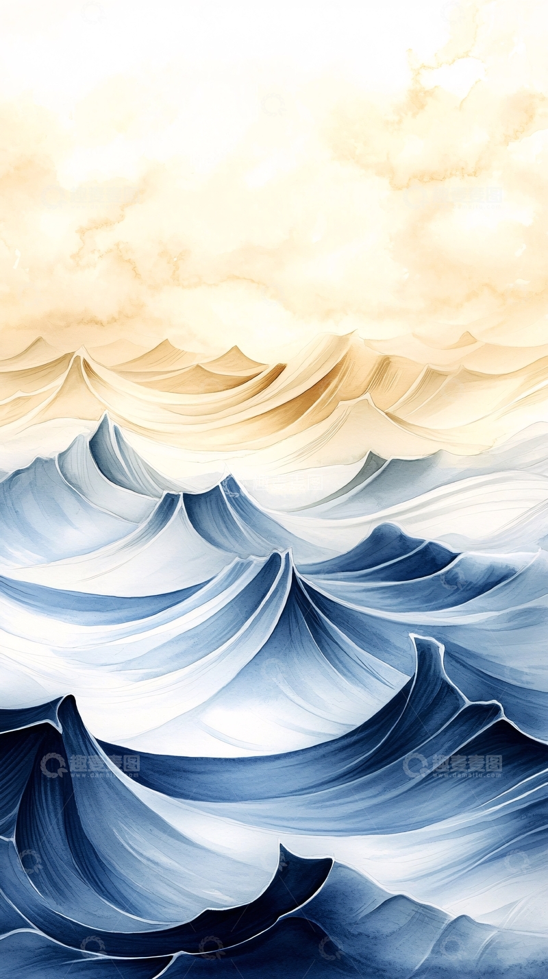 高清大图下载【趣麦麦图】抽象山水画高清图片