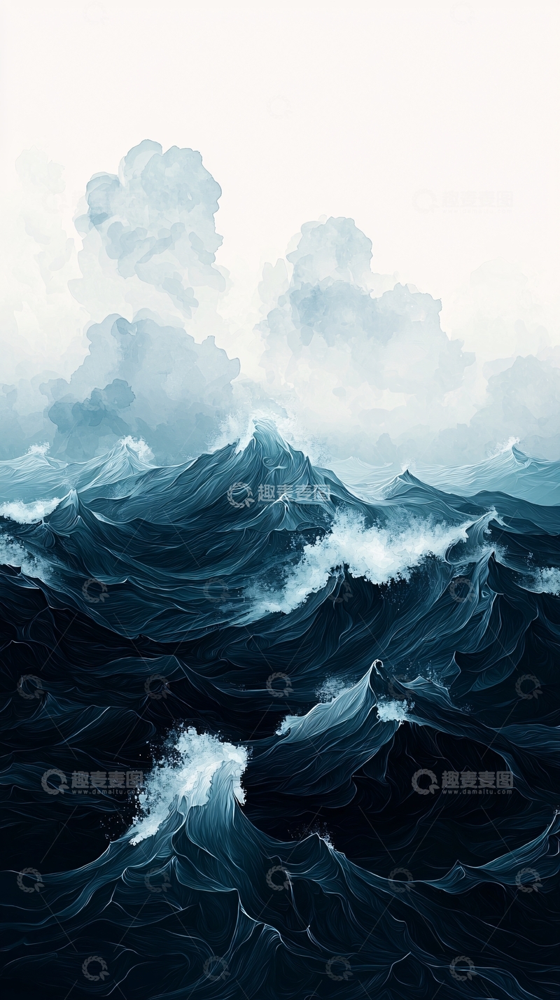 高清大图下载【趣麦麦图】波涛汹涌的海面