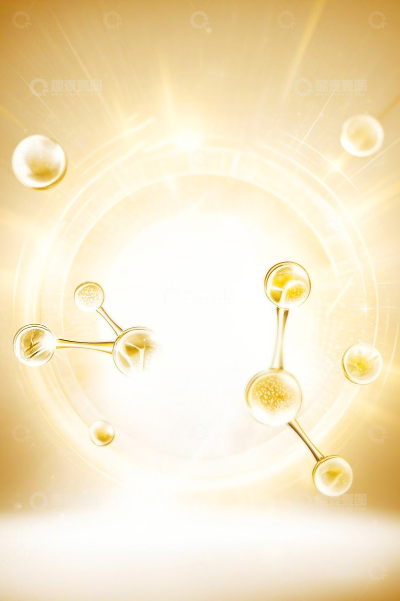 高清大图下载【趣麦麦图】电商金色分子背景